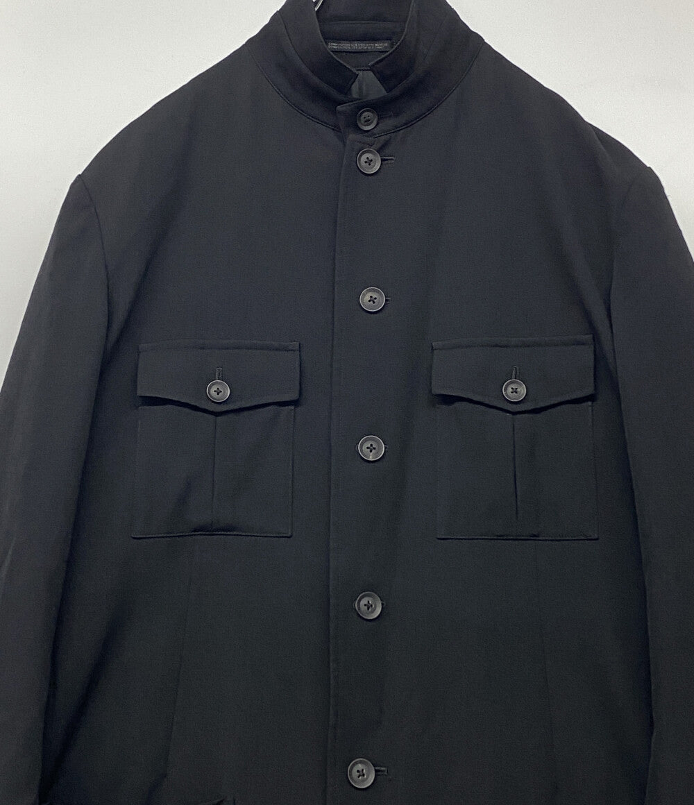 ヨウジヤマモトプールオム コート WRINKLED GABARDINE STAND FASTENER