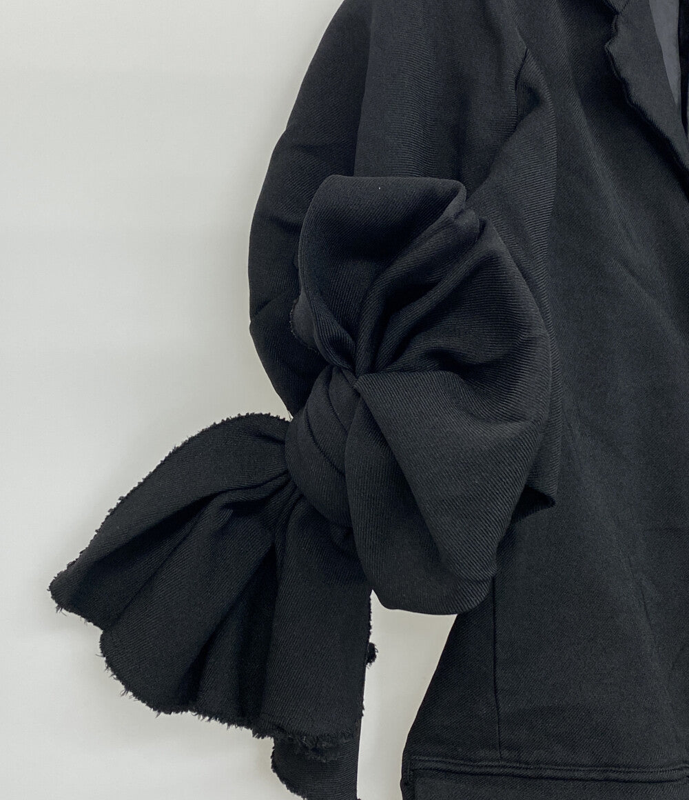 COMME des GARCONS COMME des GARCONS ポリ縮絨袖リボン切りっぱなしジャケット 23SS RK-J017 レディース SIZE XS コムデギャルソン コムデギャルソン