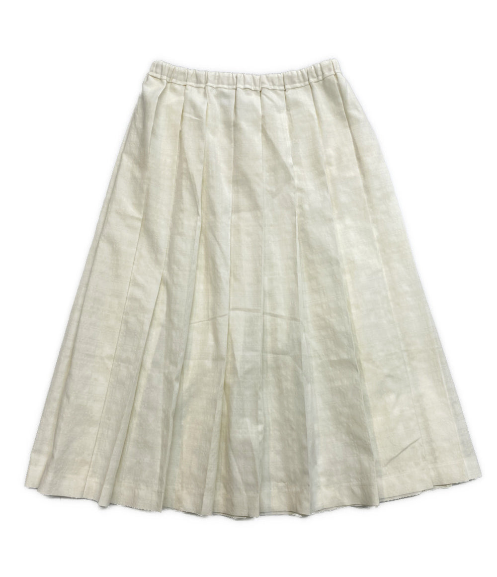 タオ コムデギャルソン リネン混オーバーチェックプリーツ