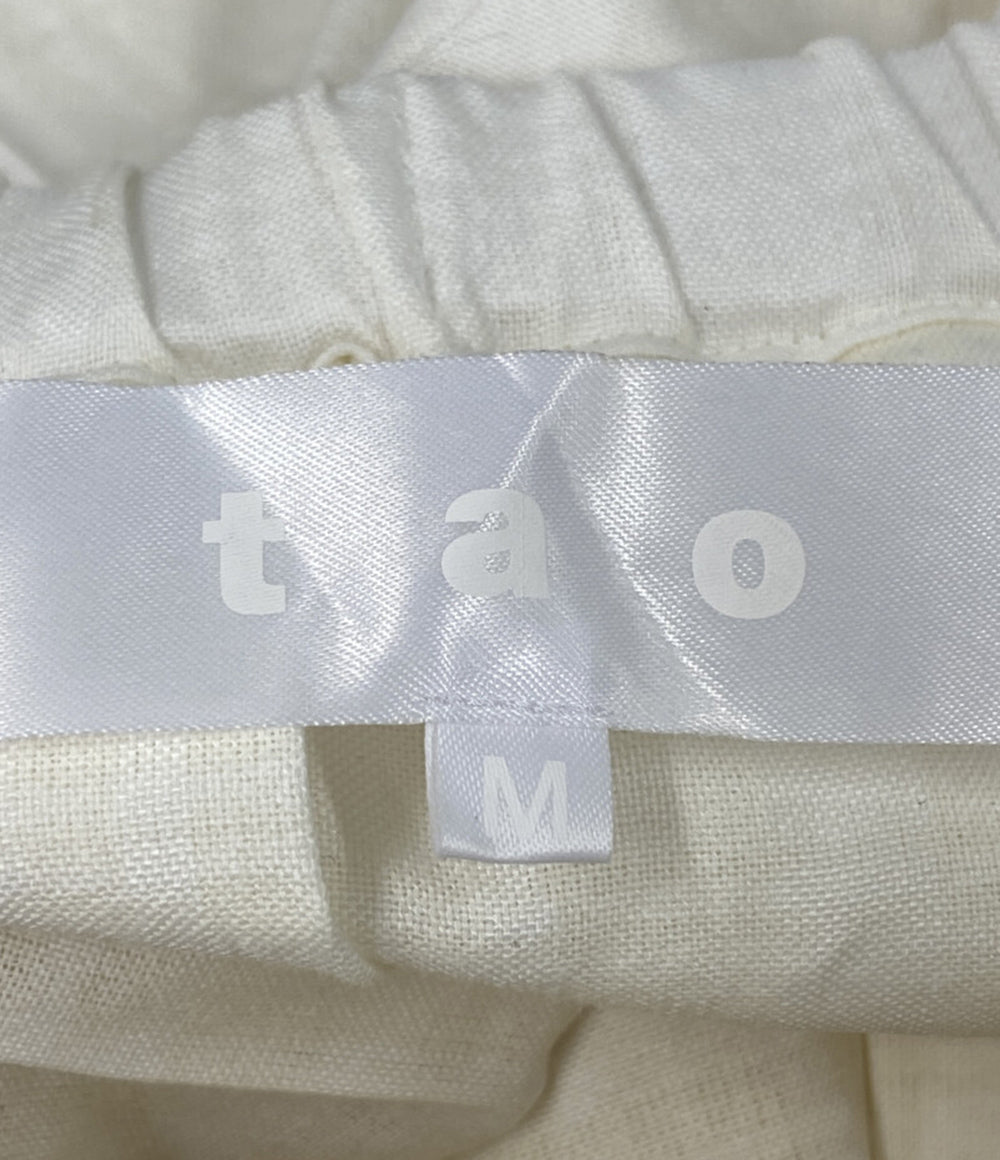 tao COMME des GARCONS リネン混オーバーチェックプリーツスカート レディース SIZE M タオ コムデギャルソン