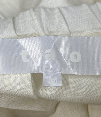 tao COMME des GARCONS リネン混オーバーチェックプリーツスカート レディース SIZE M タオ コムデギャルソン