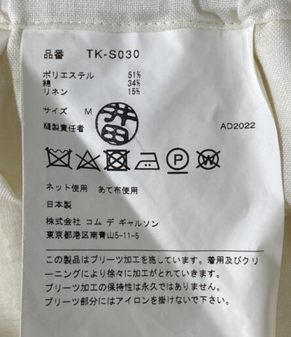 tao COMME des GARCONS リネン混オーバーチェックプリーツスカート レディース SIZE M タオ コムデギャルソン