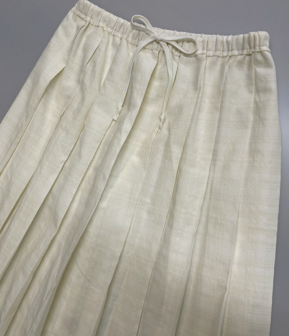 tao COMME des GARCONS リネン混オーバーチェックプリーツスカート