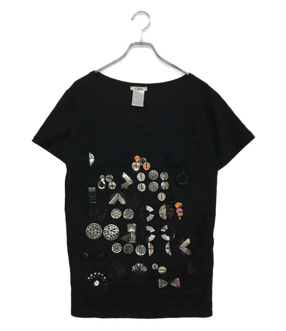 Chloe 半袖カットソー 装飾デザインカットソー 00S 7HTS26-7H092 レディース SIZE XS クロエ