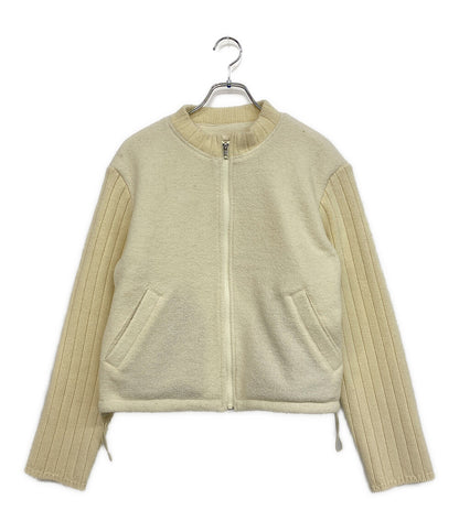 アベリアエドワードゴーチャ 袖リブニットブルゾン 24aw メンズ SIZE F ABELIA EDOWARD GOUCHA