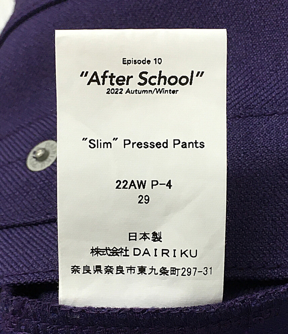 DAIRIKU ダイリク パンツ SLIM LEG PRESSED PANTS 22AW 22AW P-4 メンズ SIZE 29