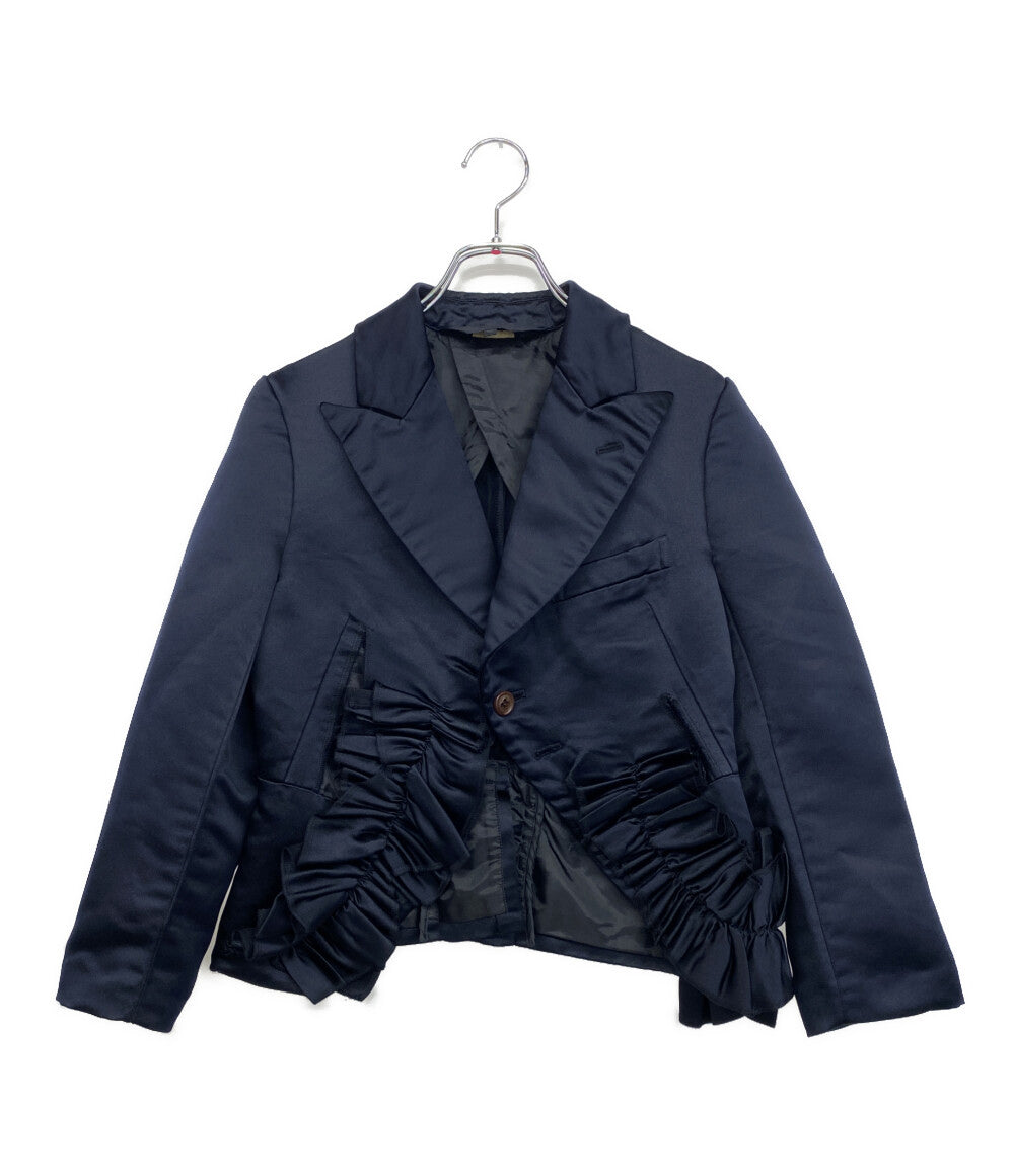 COMME des GARCONS COMME des GARCONS コム・デ・ギャルソン コムデギャルソン 製品染めフリルデザイン1Bジャケット 22AW RJ-J004 レディース SIZE XS