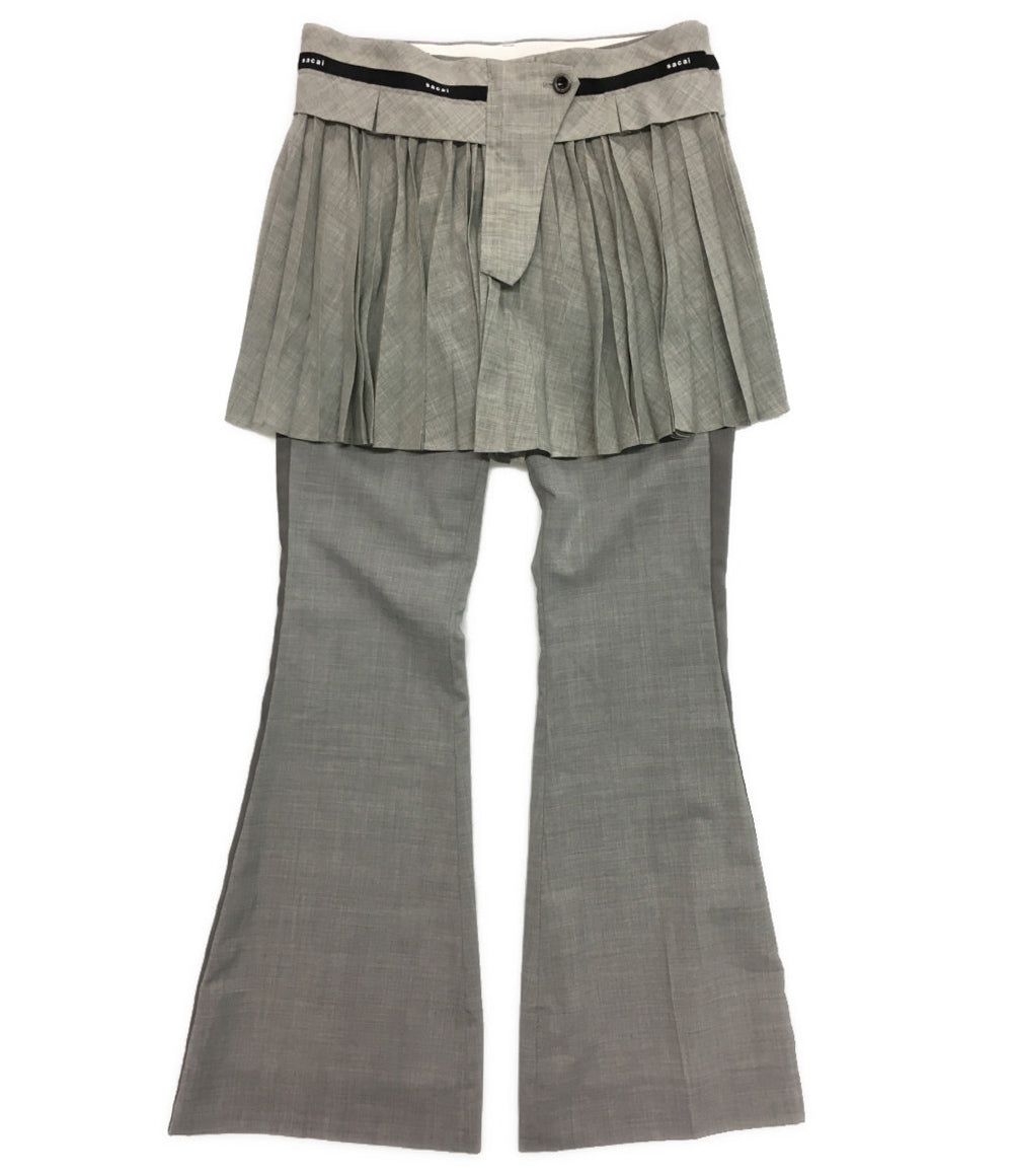 sacai フレアパンツ プリーツスカートドッキング 21-05533 レディース SIZE 3 サカイ
