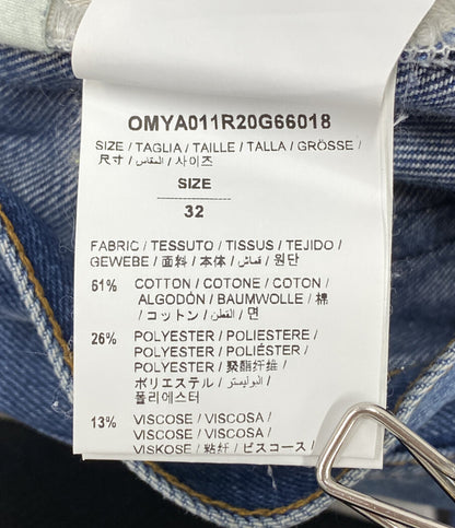OFF-WHITE デニムパンツ ダイアゴナルスリムジーンズ OMYA001R20G66018 メンズ SIZE 32 オフホワイト