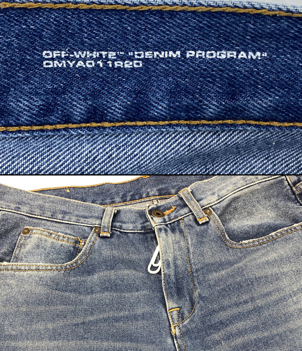 OFF-WHITE デニムパンツ ダイアゴナルスリムジーンズ OMYA001R20G66018 メンズ SIZE 32 オフホワイト