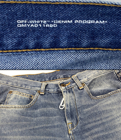 OFF-WHITE デニムパンツ ダイアゴナルスリムジーンズ OMYA001R20G66018 メンズ SIZE 32 オフホワイト