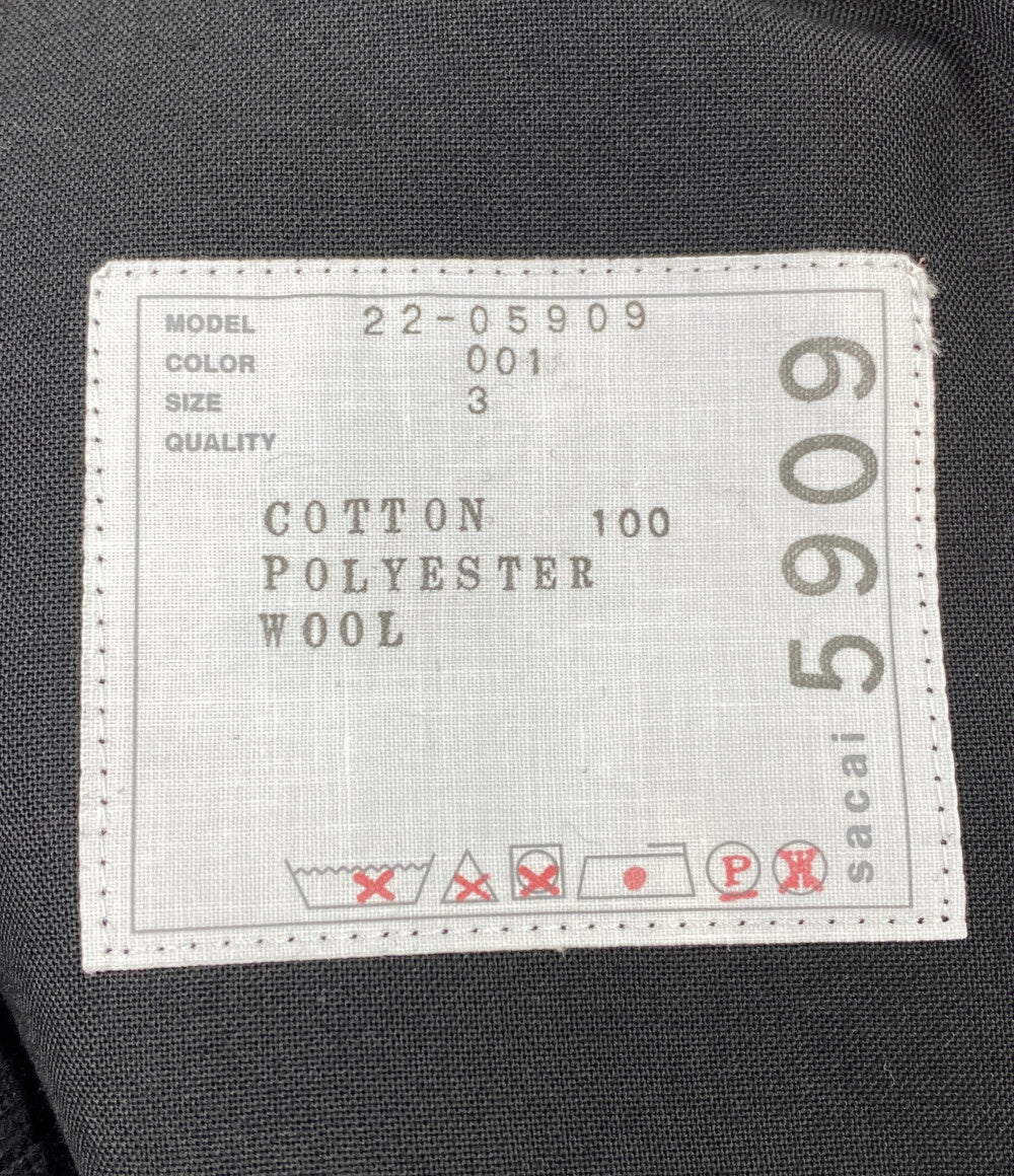 sacai 長袖ワンピース Suiting x Knit Dress 22-05909 レディース SIZE 3 サカイ