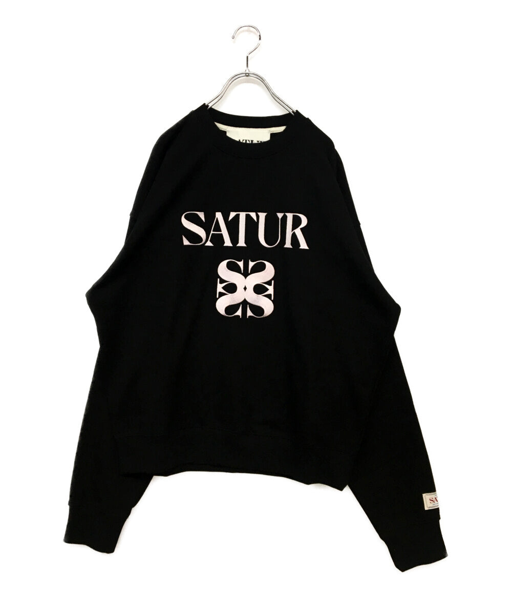 SATUR セター トレーナー　スウェットMサイズ 美品 SATUR セター スウェット Classic Logo Sweatshirt レディース