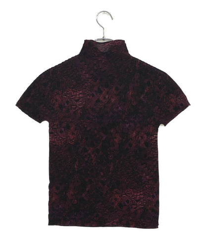 イッセイミヤケ 美品 半袖カットソー 総柄タートルネックプリーツカットソー MI43FK425 レディース SIZE - ISSEY MIYAKE ME