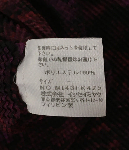イッセイミヤケ 美品 半袖カットソー 総柄タートルネックプリーツカットソー MI43FK425 レディース SIZE - ISSEY MIYAKE ME