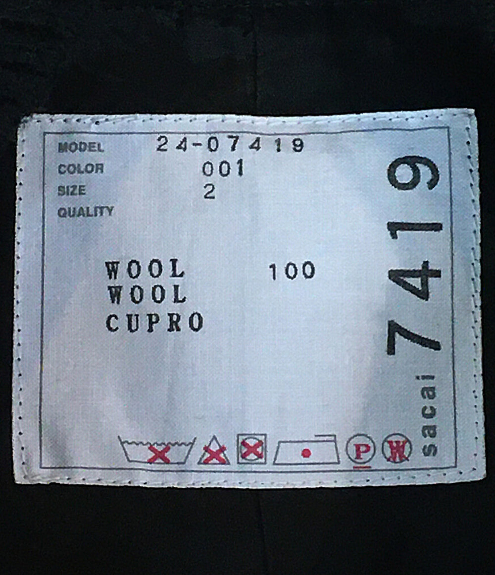 sacai 半袖ワンピース Chalk Stripe x Knit Dress 24年モデル 24-07419 レディース SIZE 2 サカイ