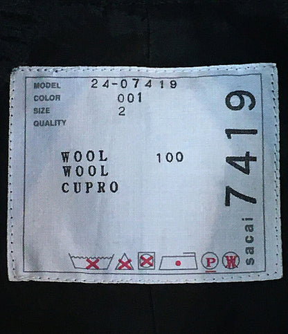 sacai 半袖ワンピース Chalk Stripe x Knit Dress 24年モデル 24-07419 レディース SIZE 2 サカイ