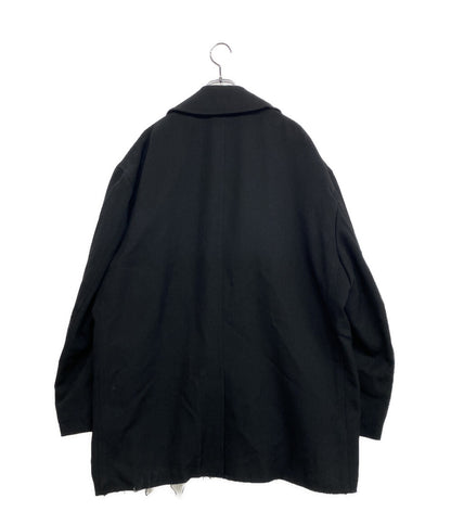 BLACK COMME des GARCONS 裾カットオフウールダブルコート 23AW 1L-C002 メンズ SIZE XL ブラックコムデギャルソン
