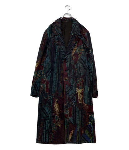 ヨウジヤマモトプールオム 美品 グラフィックプリントフラノコート 23AW メンズ SIZE 1 YOHJI YAMAMOTO POUR HOMME