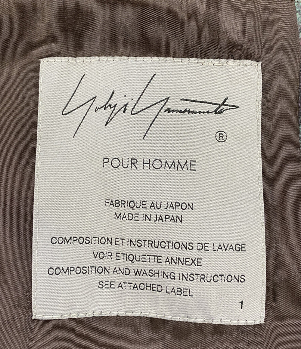 ヨウジヤマモトプールオム 美品 グラフィックプリントフラノコート 23AW メンズ SIZE 1 YOHJI YAMAMOTO POUR HOMME