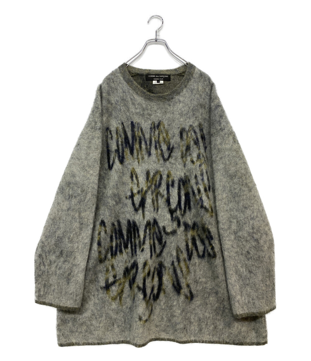 COMME des GARCONS HOMME PLUS ロゴモヘヤクルーネックニット 22AW PJ-N008 メンズ SIZE L コムデギャルソンオムプリュス