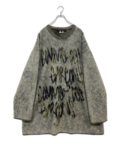 COMME des GARCONS HOMME PLUS ロゴモヘヤクルーネックニット 22AW PJ-N008 メンズ SIZE L コムデギャルソンオムプリュス