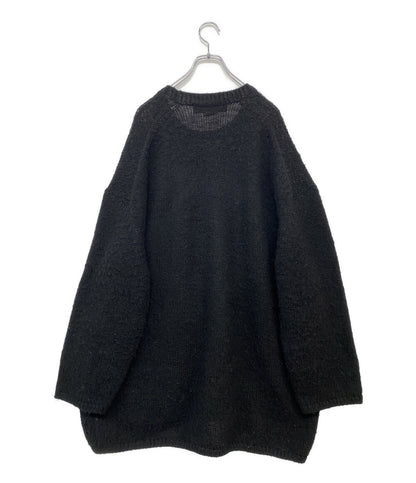 コムデギャルソンオムプリュス ロゴインタージャニットクルーネックニット ブラック 22AW PJ-N011 メンズ SIZE L COMME des GARCONS HOMME PLUS