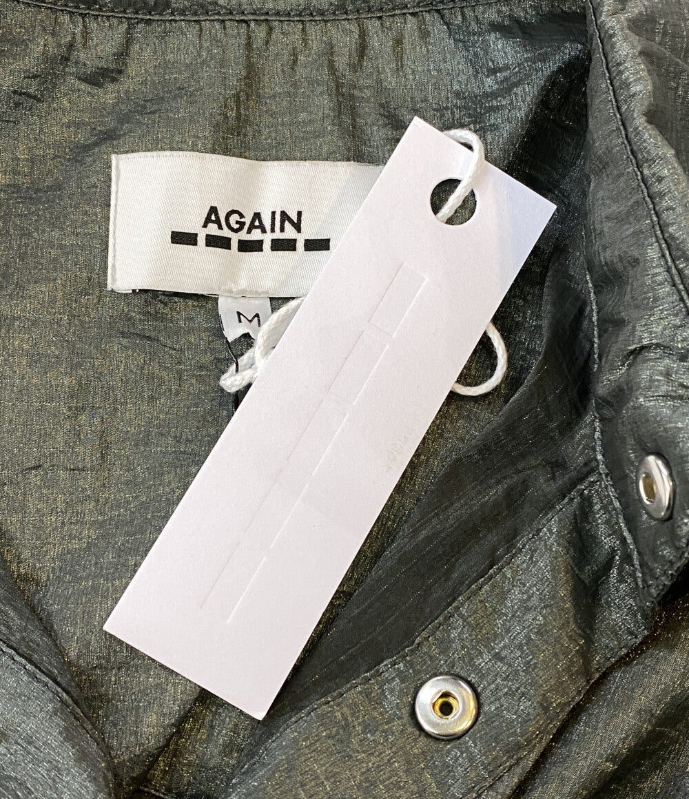 美品 AGAIN アゲイン 長袖シャツ PEBBLE SHIRT SS23201 メンズ SIZE M