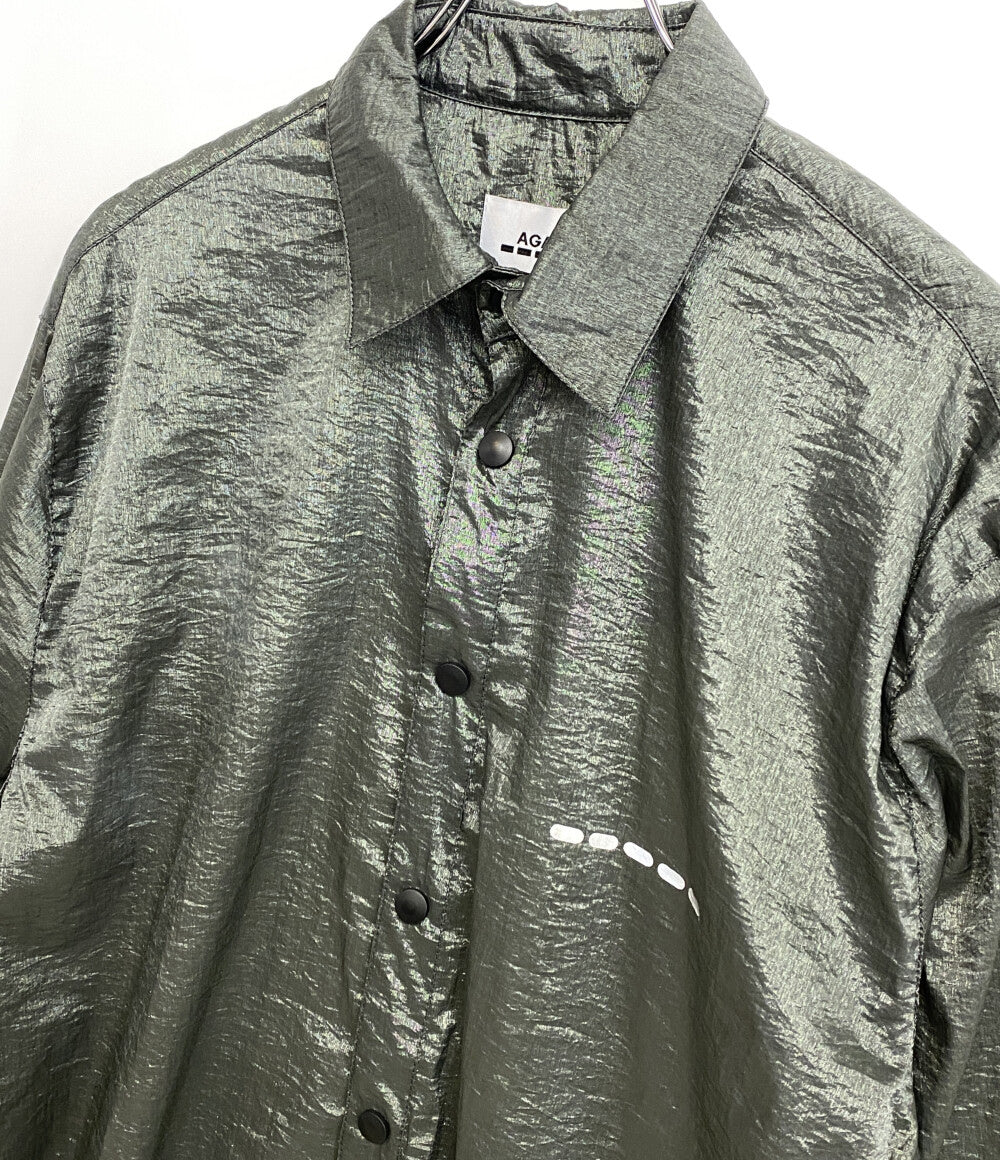 美品 AGAIN アゲイン 長袖シャツ PEBBLE SHIRT SS23201 メンズ SIZE M