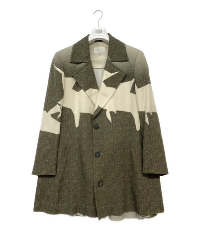 Maison Margiela コート ツートーンウールコート 転写ヘリンボーン 20SS レディース SIZE 38 メゾンマルジェラ