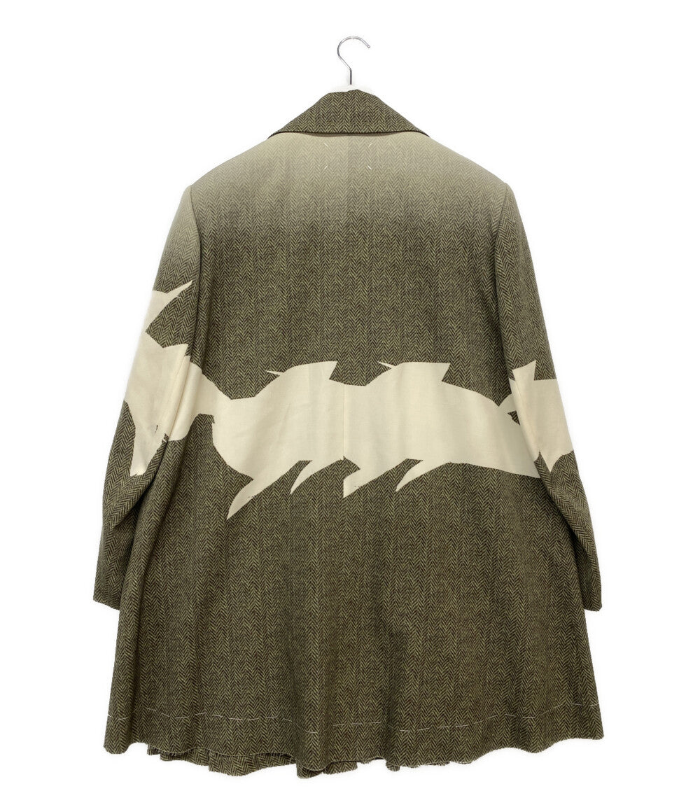 Maison Margiela コート ツートーンウールコート 転写ヘリンボーン 20SS レディース SIZE 38 メゾンマルジェラ