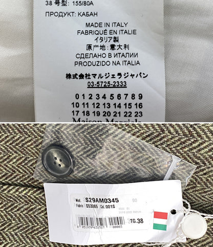 Maison Margiela コート ツートーンウールコート 転写ヘリンボーン 20SS レディース SIZE 38 メゾンマルジェラ