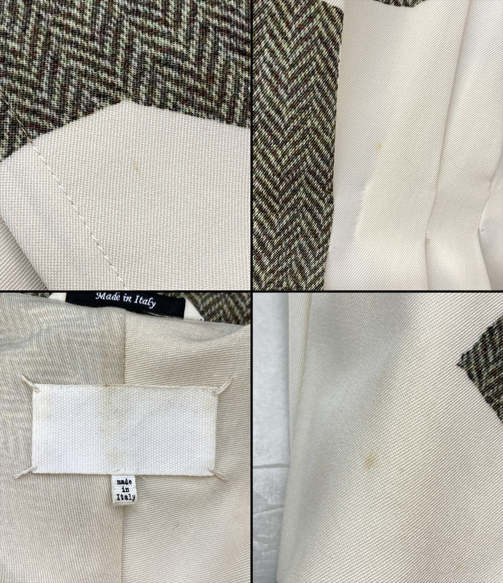 Maison Margiela コート ツートーンウールコート 転写ヘリンボーン 20SS レディース SIZE 38 メゾンマルジェラ