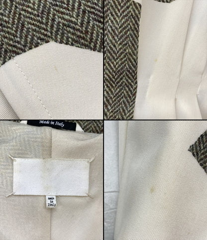 Maison Margiela コート ツートーンウールコート 転写ヘリンボーン 20SS レディース SIZE 38 メゾンマルジェラ