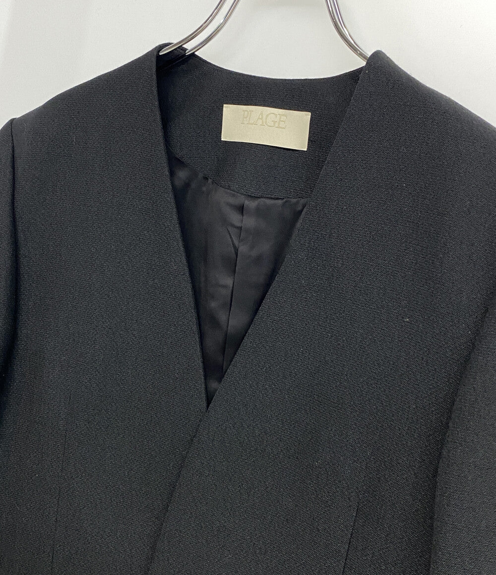 美品 PLAGE PLAGE ノーカラージャケット Collarless Big 24AW レディース SIZE 38