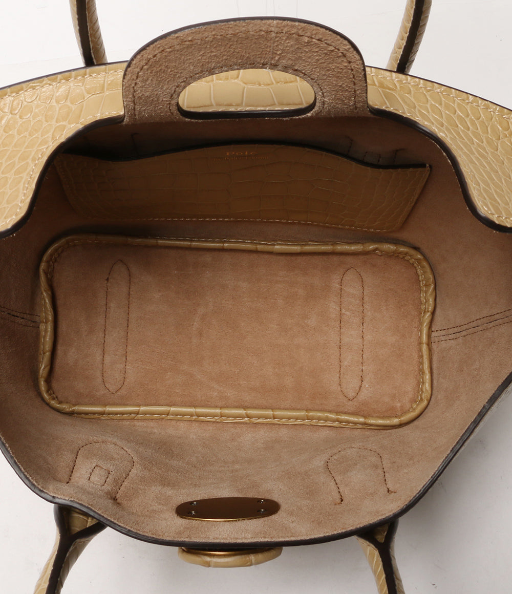ポロ・ラルフローレン 美品 ハンドバッグ クロコエンボスド レディース POLO RALPH LAUREN