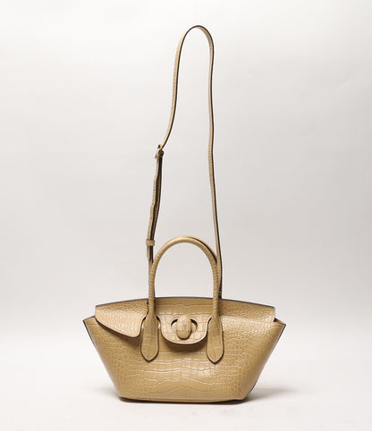 ポロ・ラルフローレン 美品 ハンドバッグ クロコエンボスド レディース POLO RALPH LAUREN