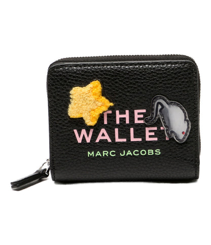 美品 MARC JACOBS 二つ折り財布 ザ ステッカー パッチ レザー レディース マークジェイコブス
