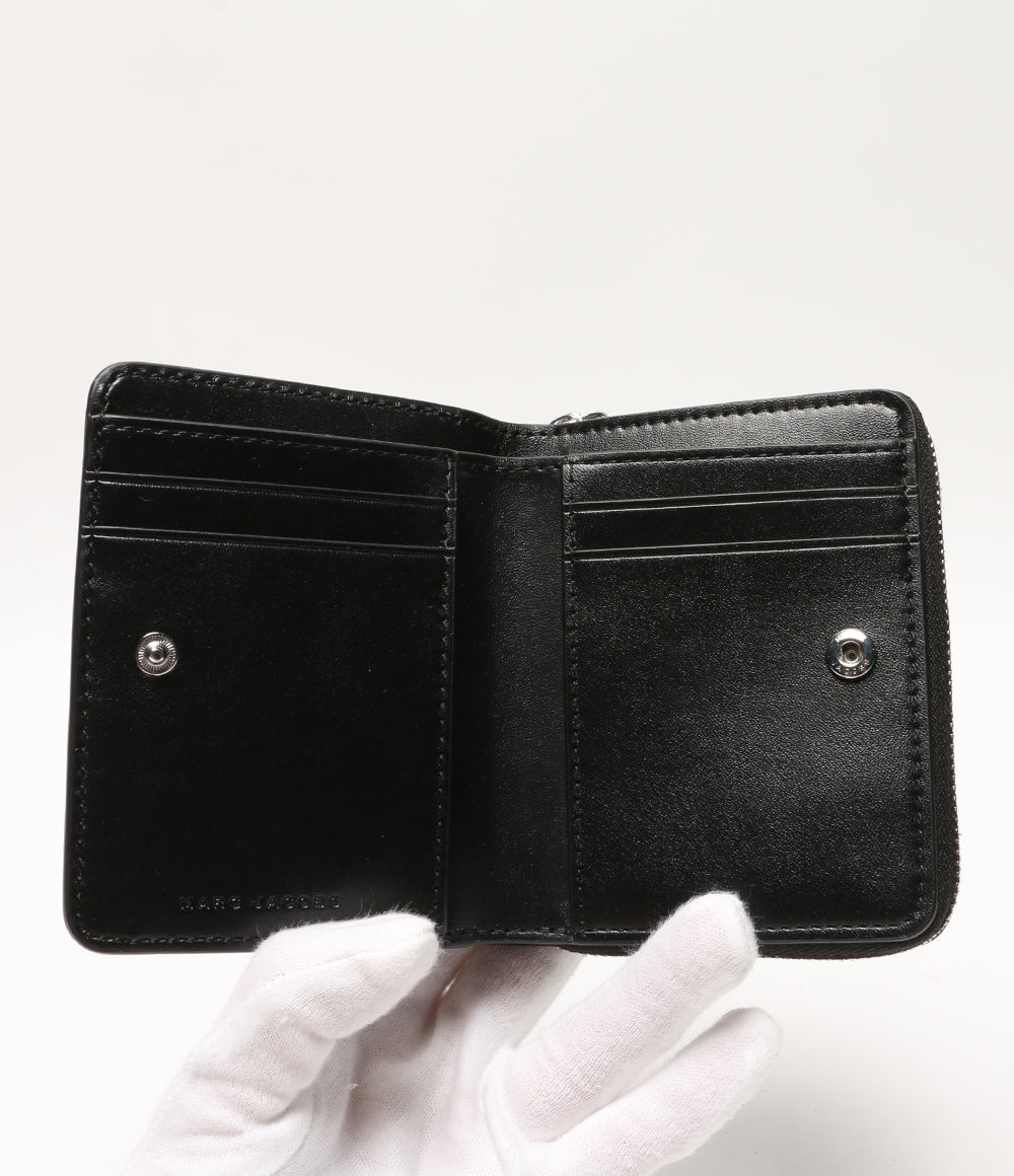 美品 MARC JACOBS 二つ折り財布 ザ ステッカー パッチ レザー レディース マークジェイコブス
