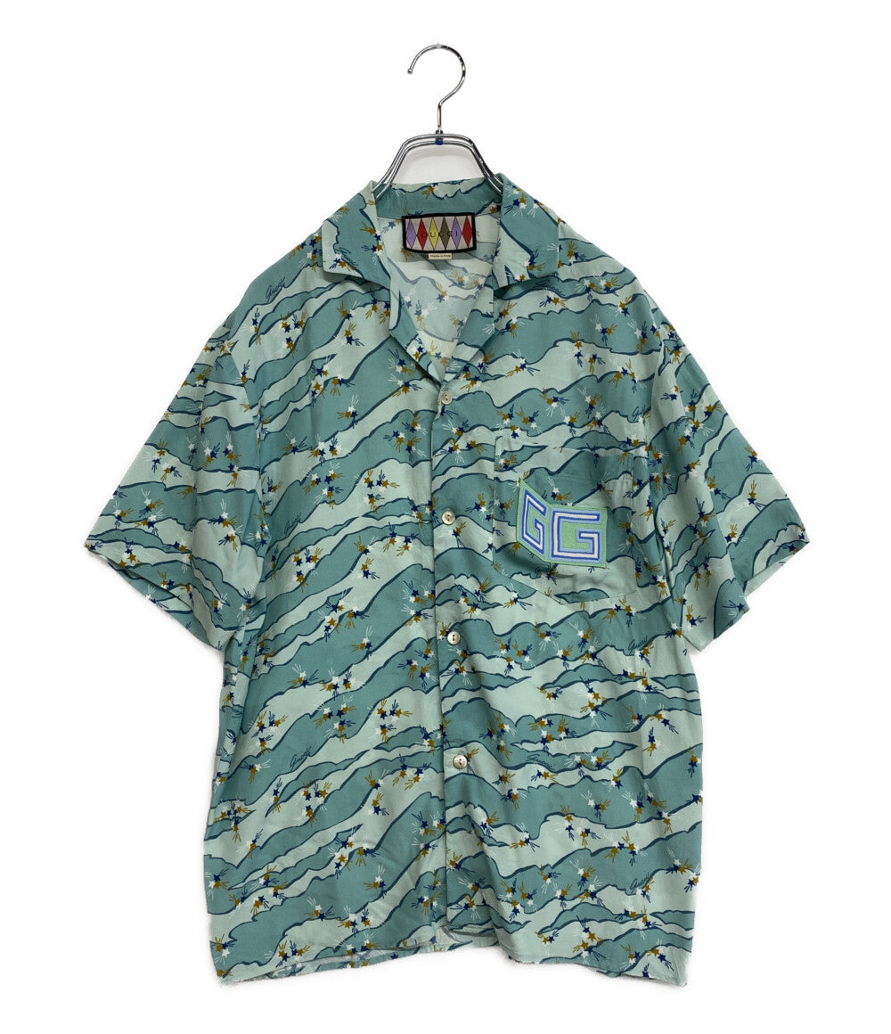 グッチ 半袖シャツ 総柄オープンカラーシャツ 22SS メンズ SIZE 44 GUCCI