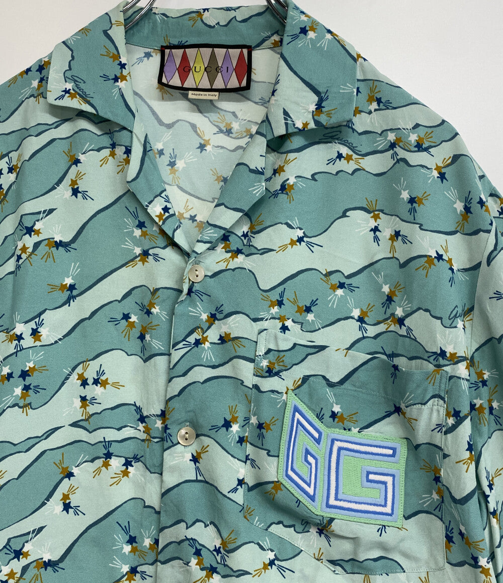 グッチ 半袖シャツ 総柄オープンカラーシャツ 22SS メンズ SIZE 44 GUCCI