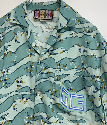 グッチ 半袖シャツ 総柄オープンカラーシャツ 22SS メンズ SIZE 44 GUCCI