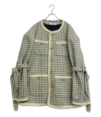 美品 PASSION DESIRE パッションデザイア ノーカラーコート ツイード ボンデージ PD23AJ03 メンズ SIZE 4
