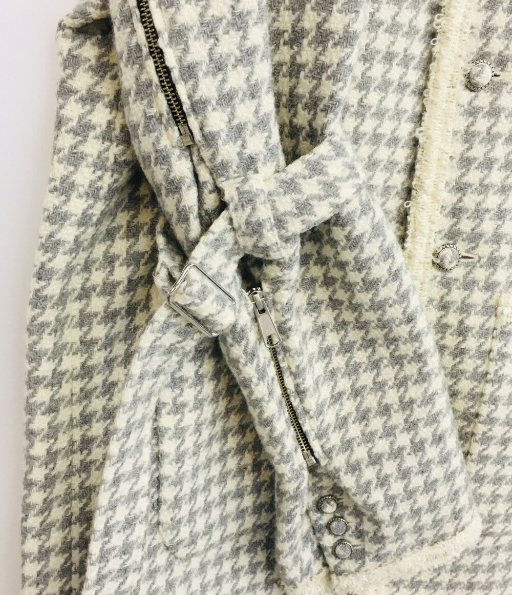 美品 PASSION DESIRE パッションデザイア ノーカラーコート ツイード ボンデージ PD23AJ03 メンズ SIZE 4