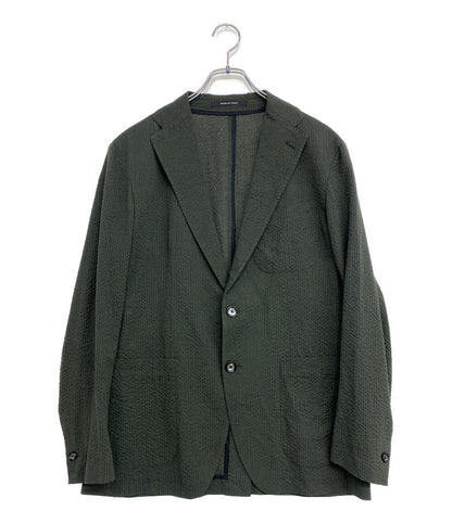 美品 TAGLIATORE テーラードジャケット シアサッカーアンコン 2B メンズ SIZE 48/R タリアトーレ