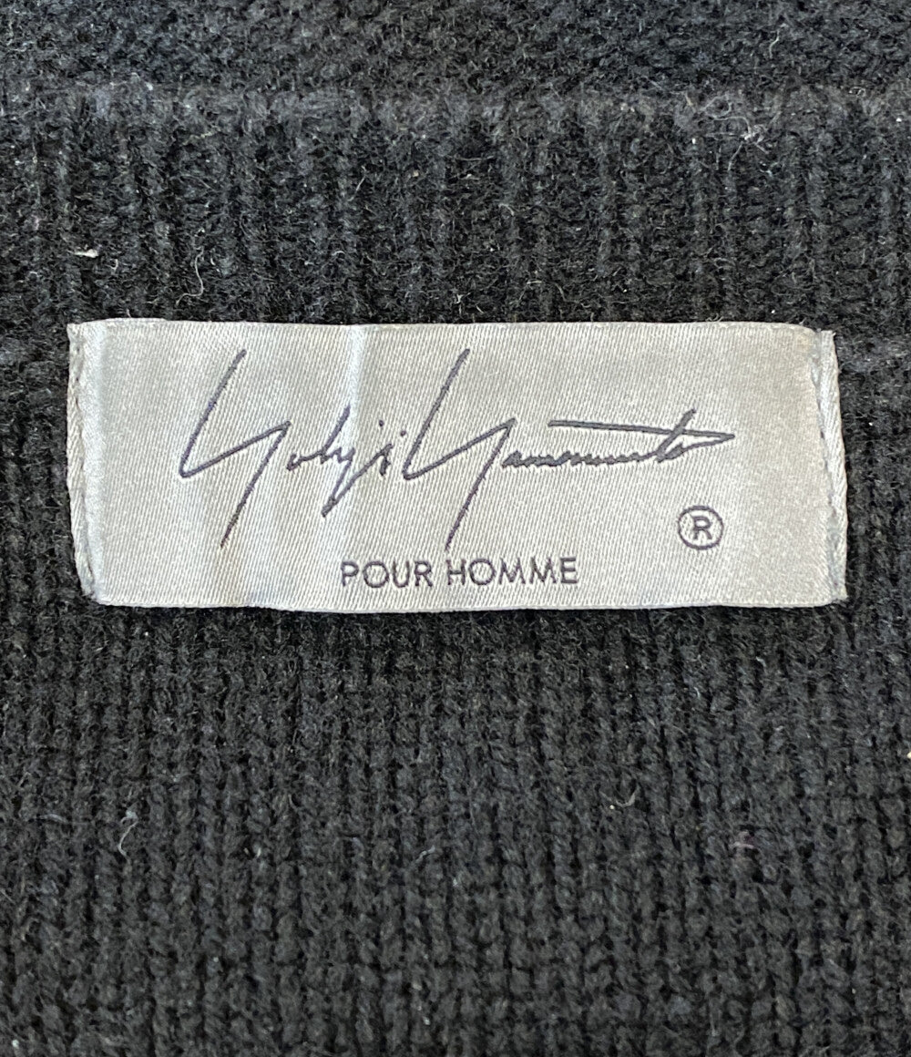 ヨウジヤマモトプールオム ニット 7G JERSEY STRING UNEVEN HEM ROUND NECK 24AW H0-K33-189 メンズ SIZE 3 YOHJI YAMAMOTO POUR HOMME