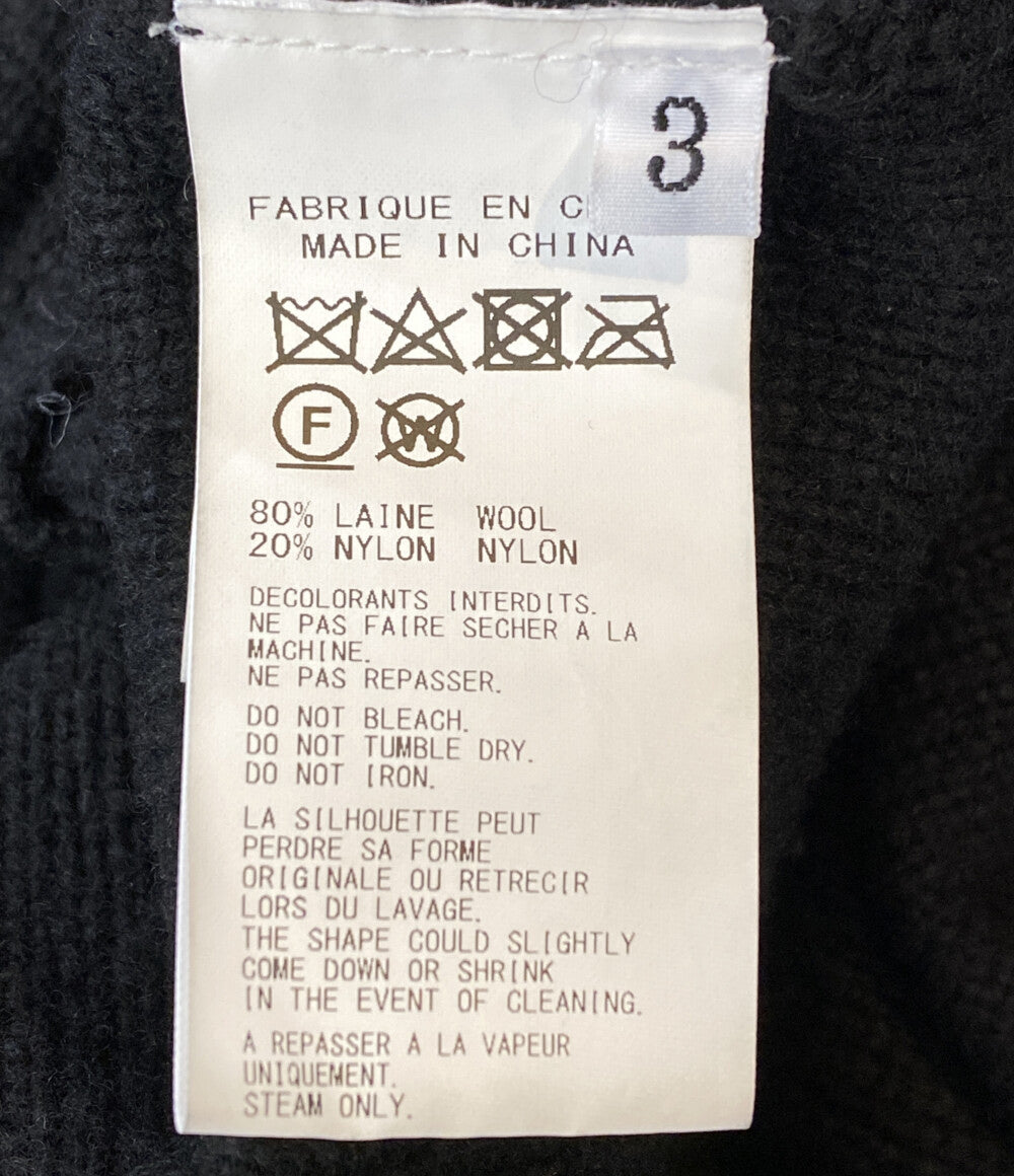 ヨウジヤマモトプールオム ニット 7G JERSEY STRING UNEVEN HEM ROUND NECK 24AW H0-K33-189 メンズ SIZE 3 YOHJI YAMAMOTO POUR HOMME