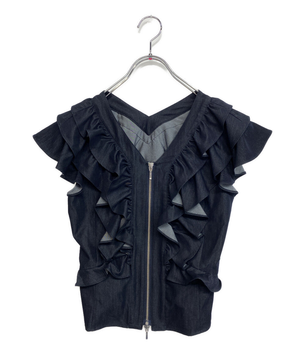 美品 LAGUNAMOON フリルブラウス WZIP レディース SIZE F ラグナムーン