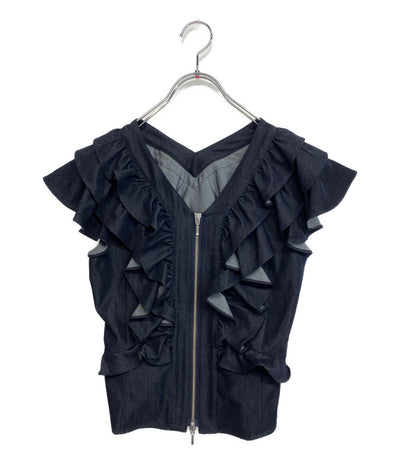 美品 LAGUNAMOON フリルブラウス WZIP レディース SIZE F ラグナムーン