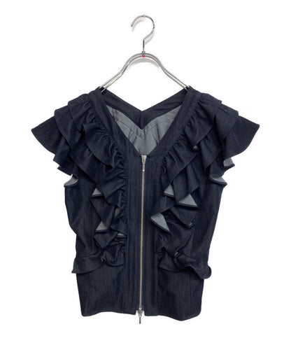 美品 LAGUNAMOON フリルブラウス WZIP レディース SIZE F ラグナムーン